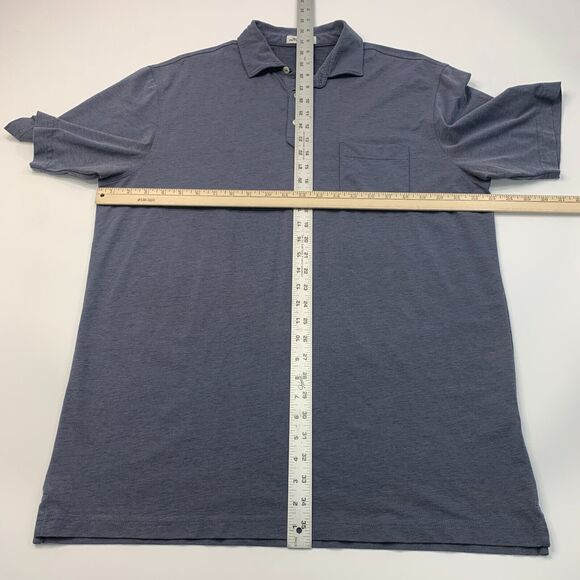 Peter Millar Polo Shirt Mens L Large Shark Whisper Rock Cotton Blend Pocket Golf - Picture 5 of 12